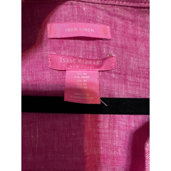 Isaac Mizrahi Parisian Chic 100% Linen Top Women Size M Lagenlook Cottagecore - Picture 4 of 6